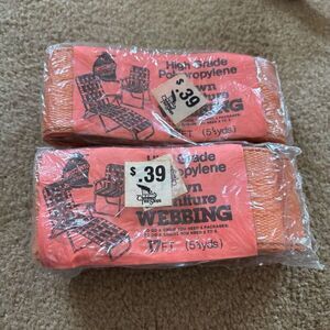 2 Packs Incognito Vintage 17ft. Orange Lawn Furniture Webbing *New*